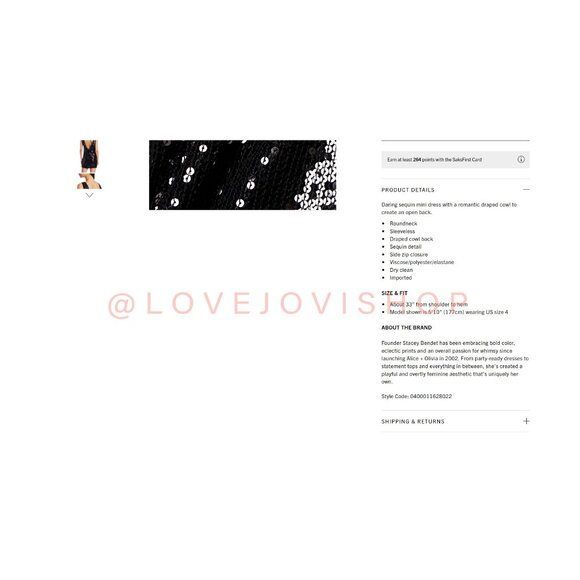 NYE Glam | NWT Alice + Olivia Black Sequin Open Back Mini Dress | Party Cocktail - Picture 5 of 16